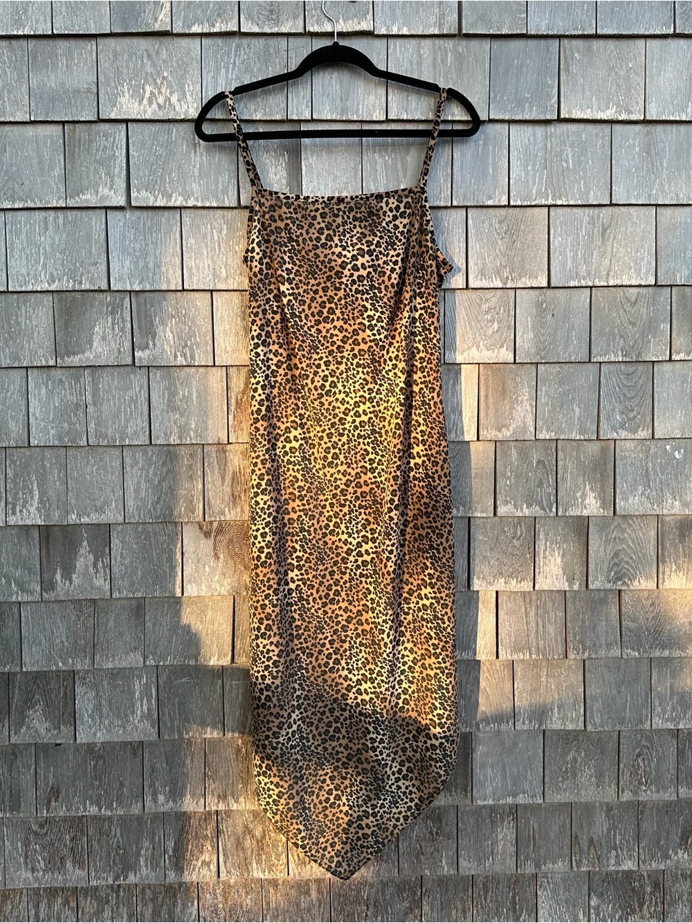 Vintage 90s Up Front Leopard Print Slip Dress